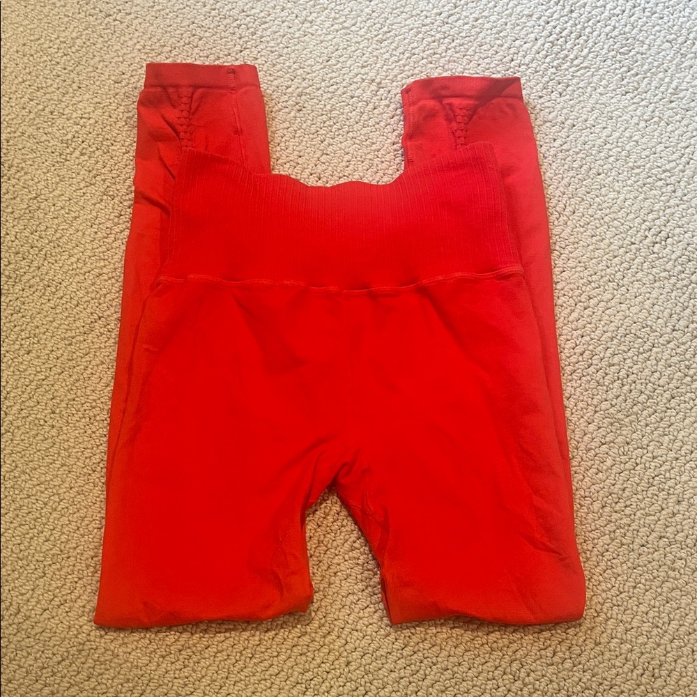 Free people moment bright red color leggings